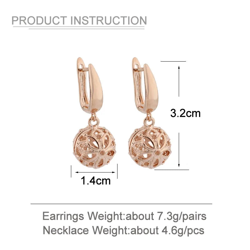 Classic 585 Rose Gold Color Jewelry Set