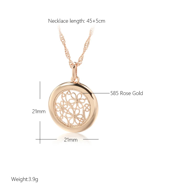 Luxury 585 Rose Gold Color Boho Necklace