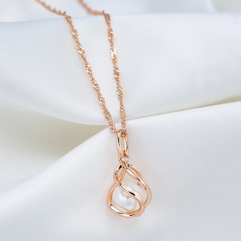 Luxury 585 Rose Gold Pendant Necklace