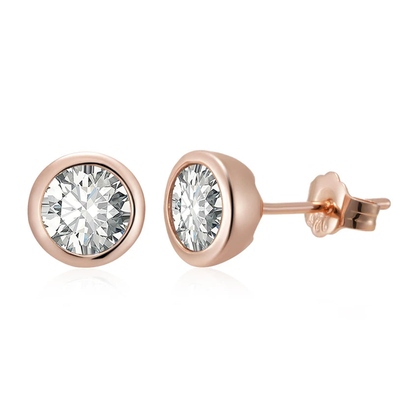 Natural Zircon Stud Earrings