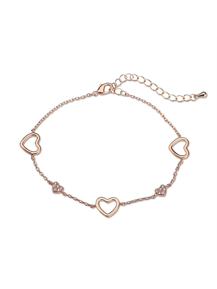 Simple Fashion Hollow Heart Charm Bracelet