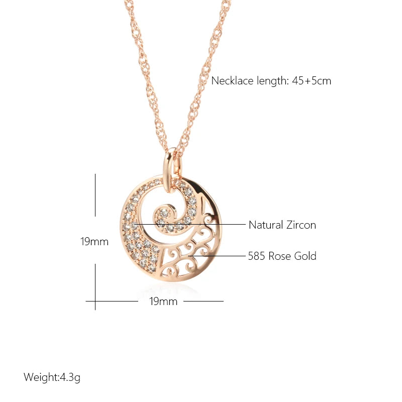 Luxury 585 Rose Gold Pendant Necklace