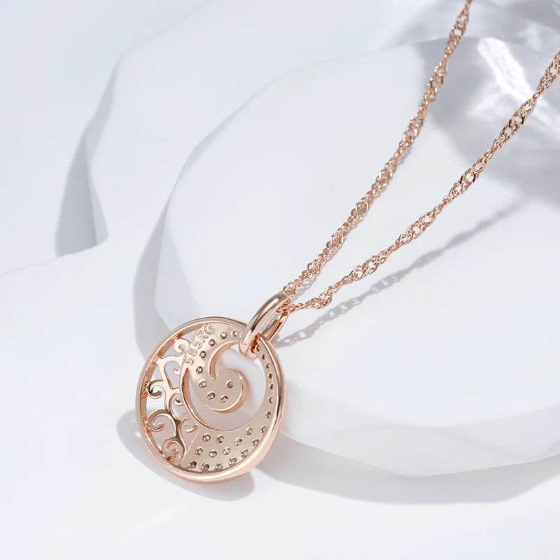 Luxury 585 Rose Gold Pendant Necklace