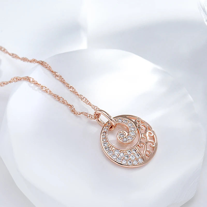 Luxury 585 Rose Gold Pendant Necklace