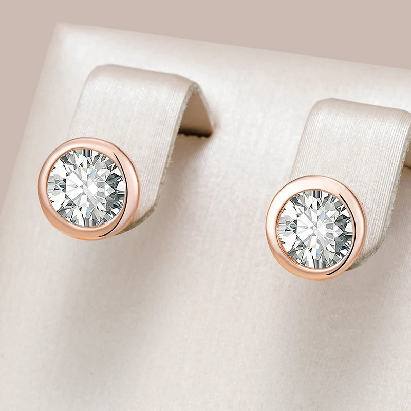 Natural Zircon Stud Earrings