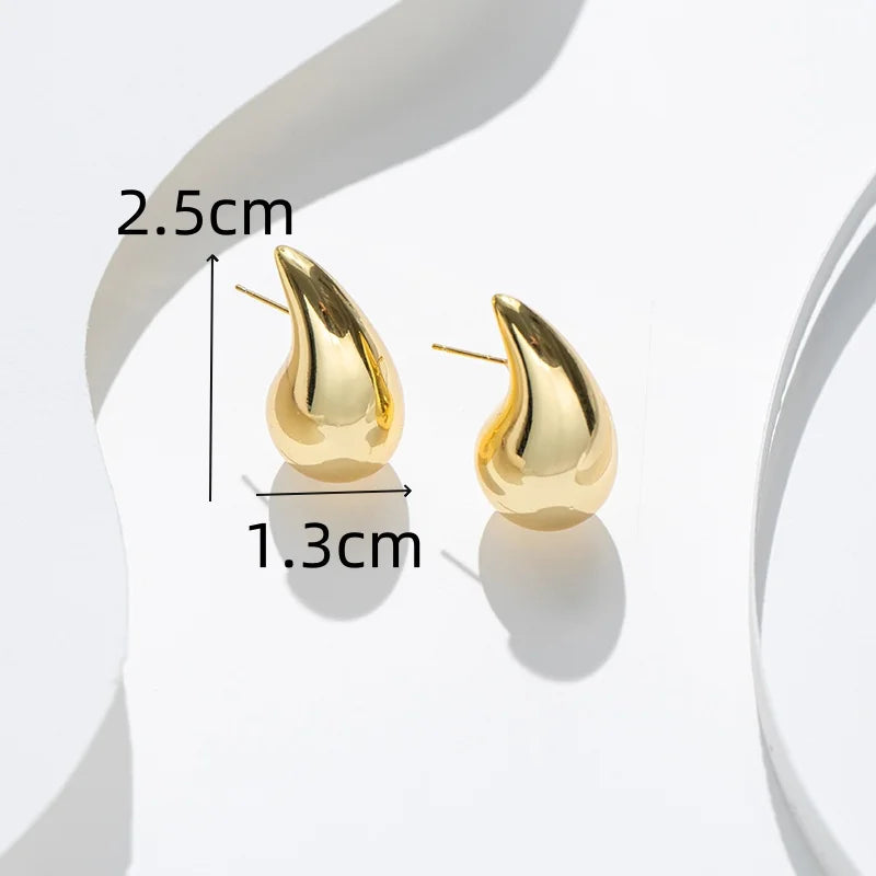 Gold Color Water Drop Stud Earring