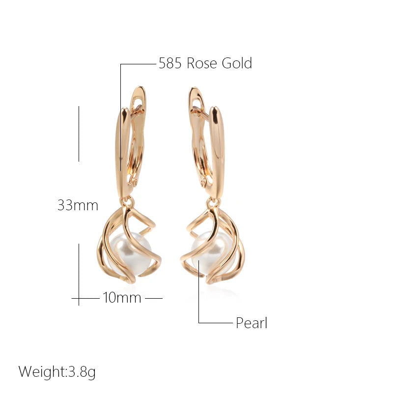 Luxury  Rose Gold Drop Earrings