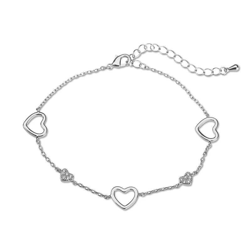 Simple Fashion Hollow Heart Charm Bracelet