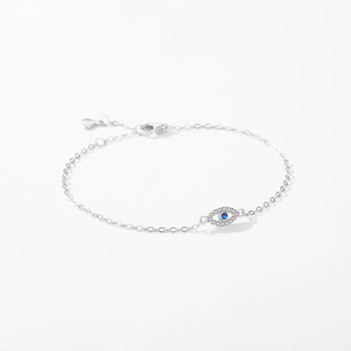 925 Sterling Silver Delicate Lucky Blue Eye Bracelet