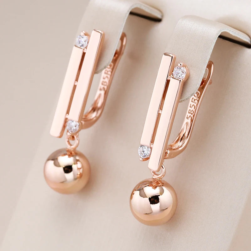 Unique Glossy Spherical Long Drop Earrings