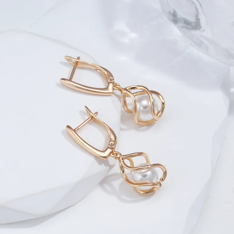 Luxury  Rose Gold Drop Earrings