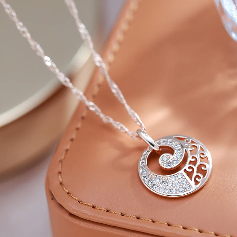 Luxury 585 Rose Gold Pendant Necklace