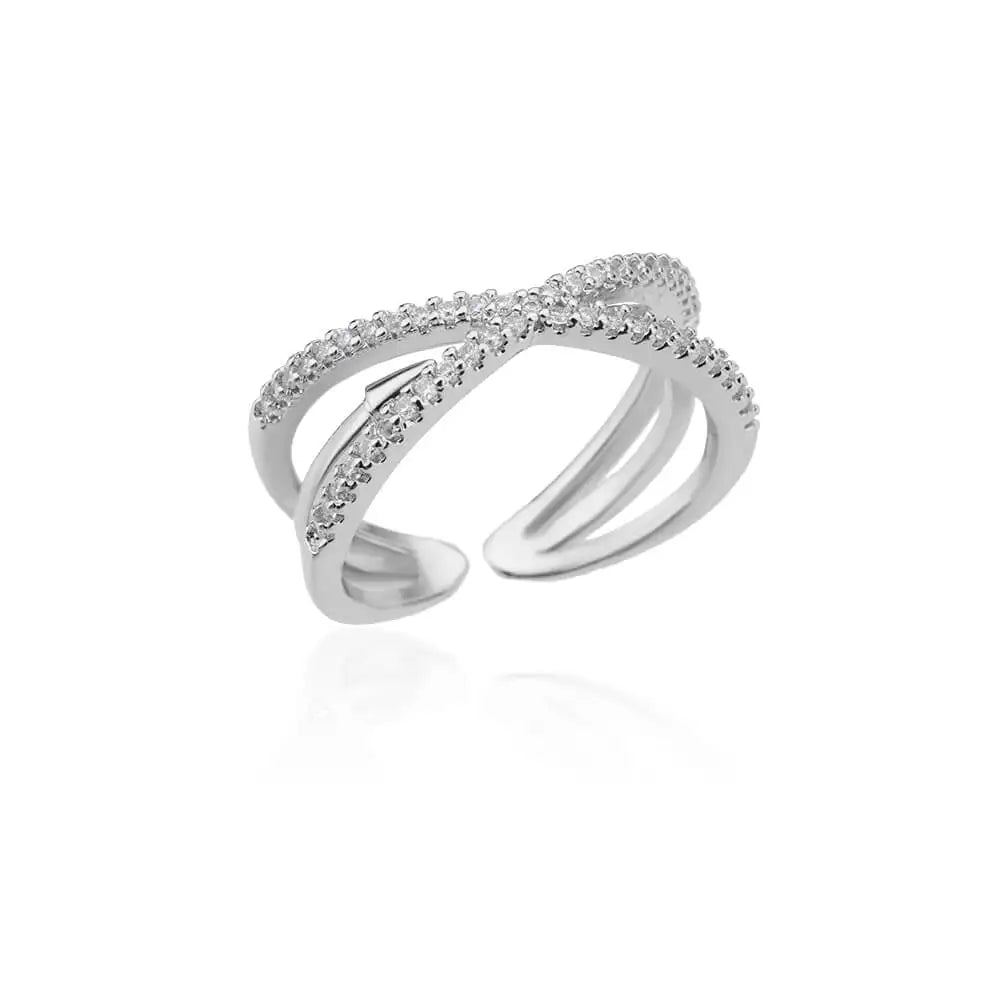 Zircon Twist Chain Open Rings