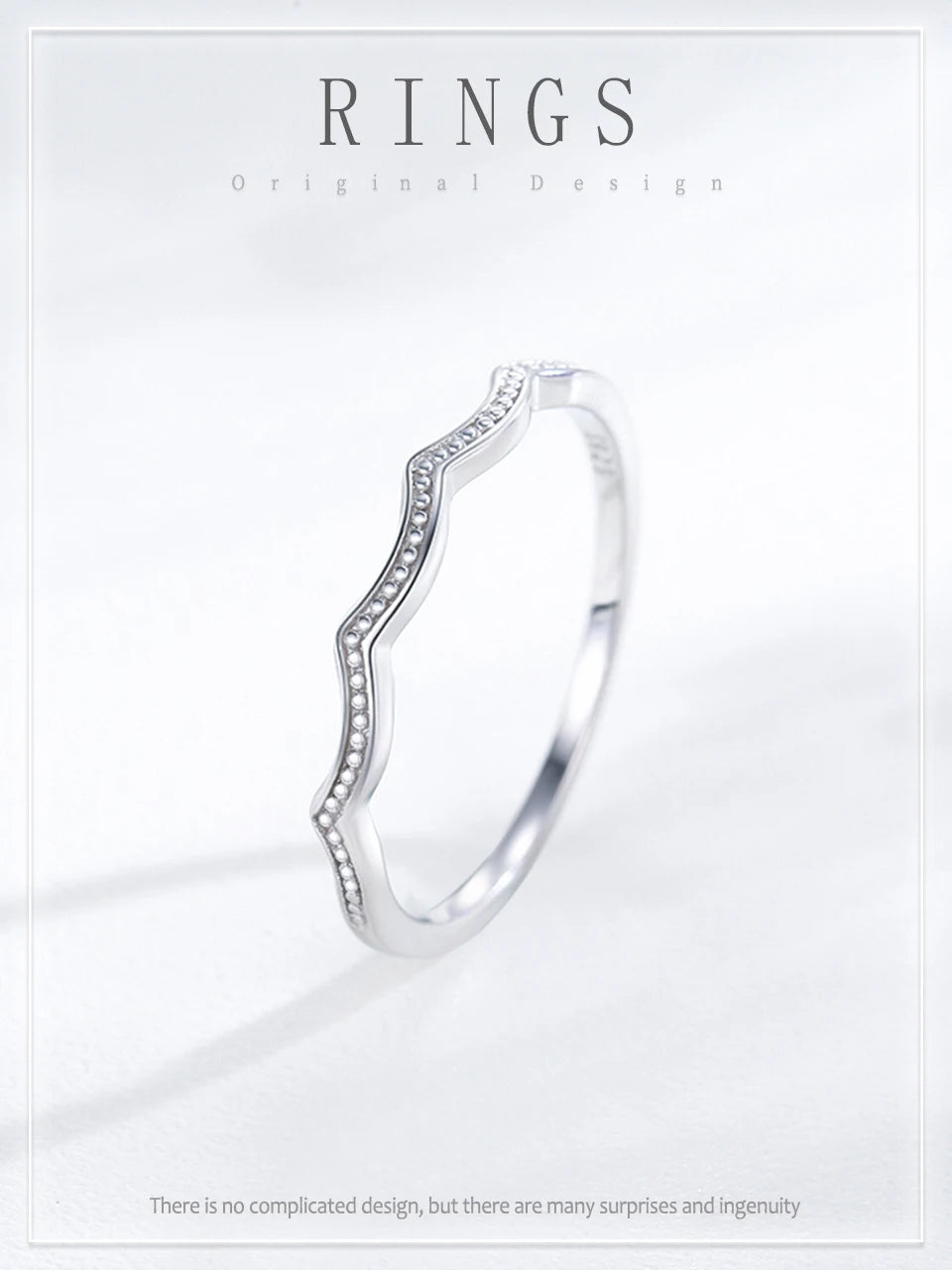 925 Sterling Silver Wave Stacking Rings