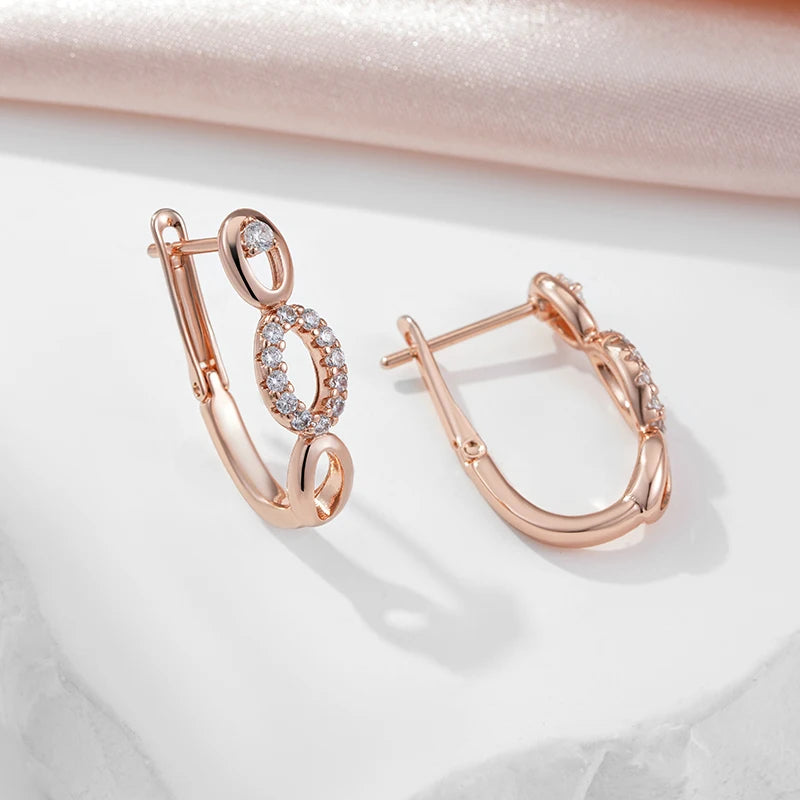 Rose Gold Color Drop Earrings