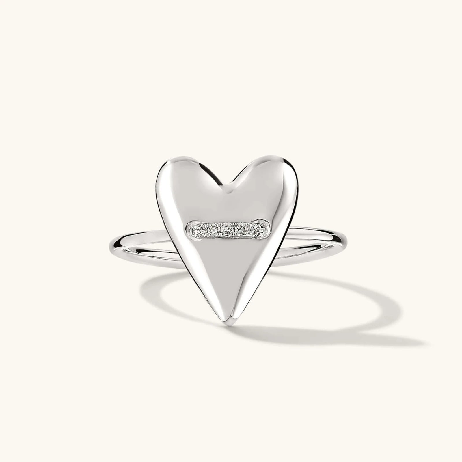 925 Sterling Silver Heart Adjustable Open Ring