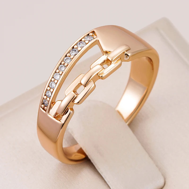 Unique Rose Gold Color Cross Big Rings