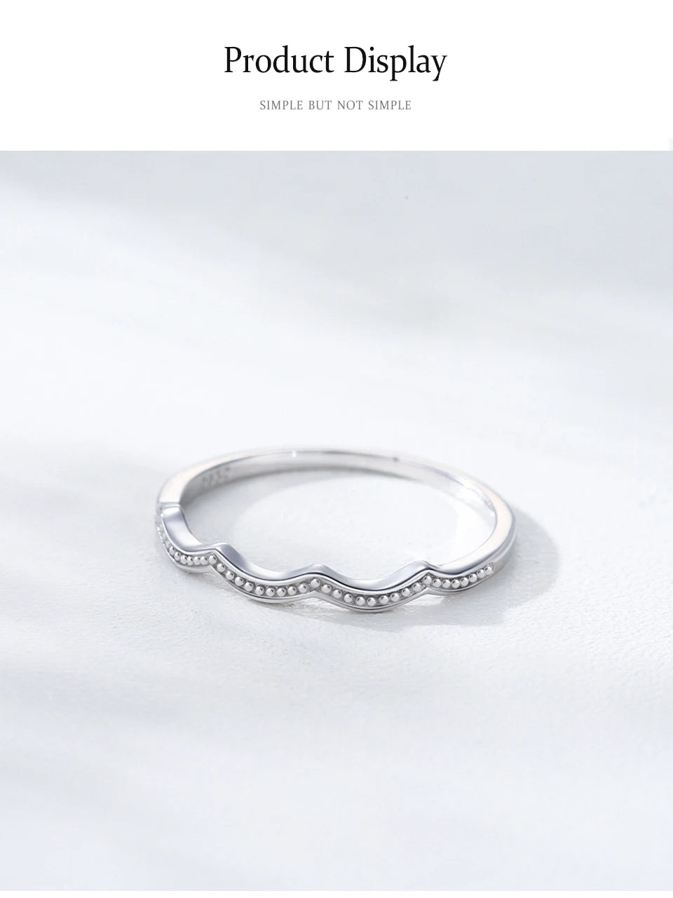 925 Sterling Silver Wave Stacking Rings