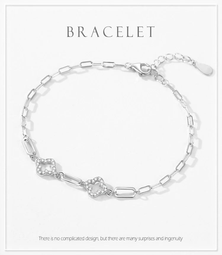 925 Sterling Silver Charm Lucky  Bracelet