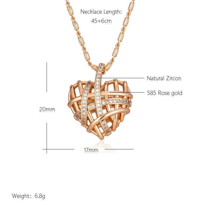 Unique Hollow Heart Pendant Necklace