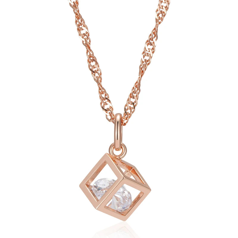 Simple Hollow Square Pendant Necklace