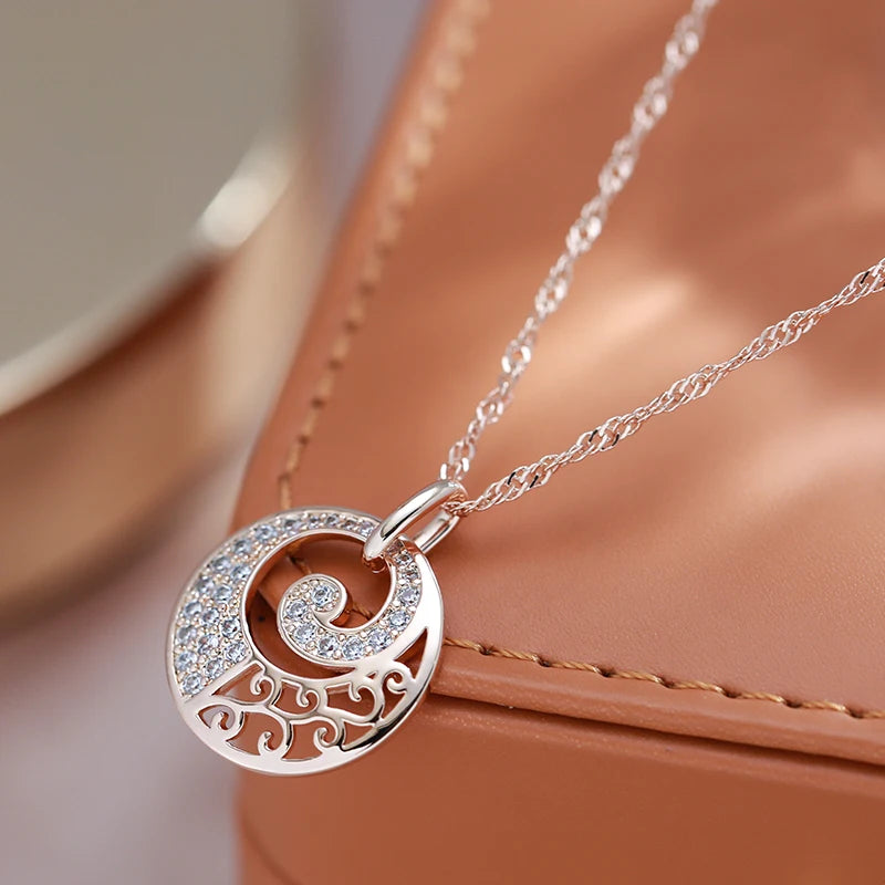 Luxury 585 Rose Gold Pendant Necklace