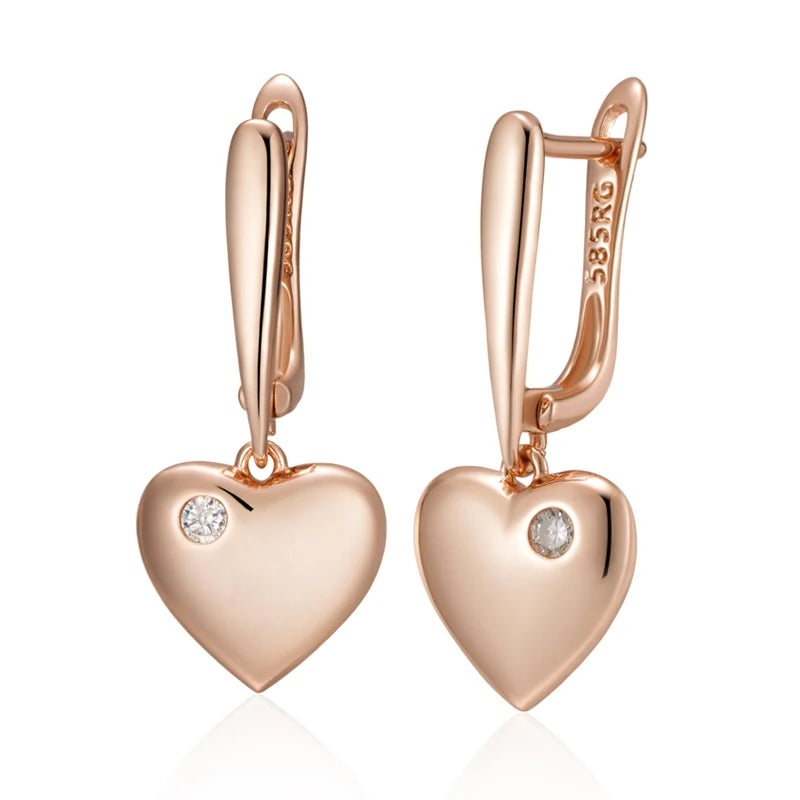 Luxury Heart Drop Earrings