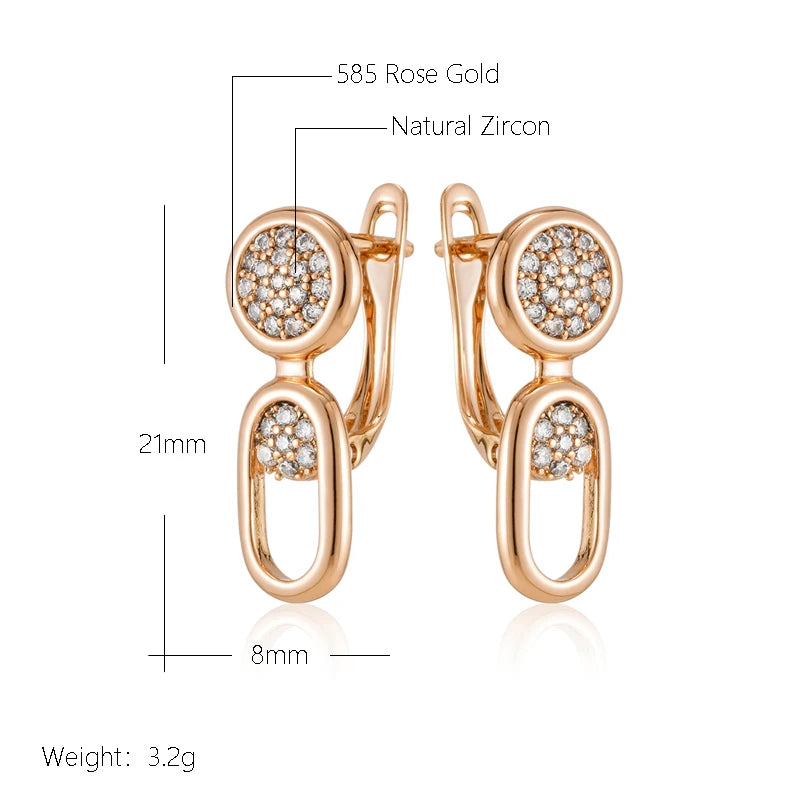 Rose Gold Geometric Drop Earrings\