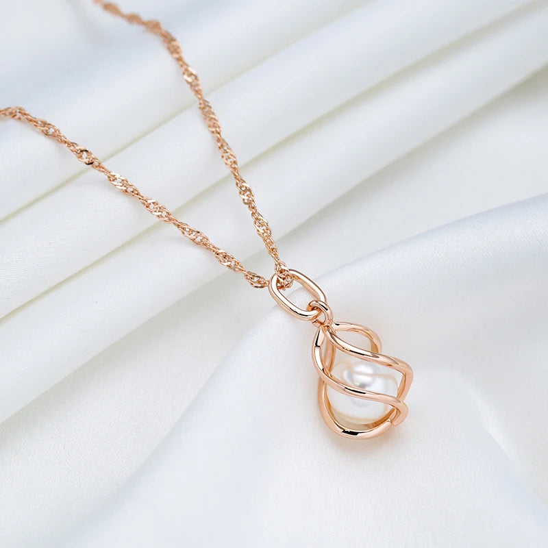 Luxury 585 Rose Gold Pendant Necklace