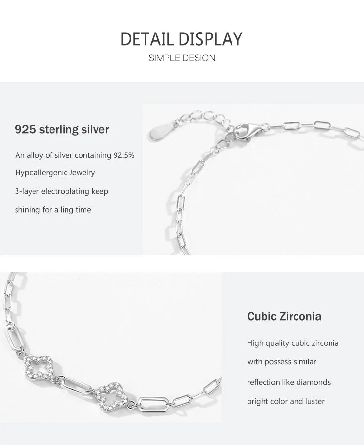 925 Sterling Silver Charm Lucky  Bracelet