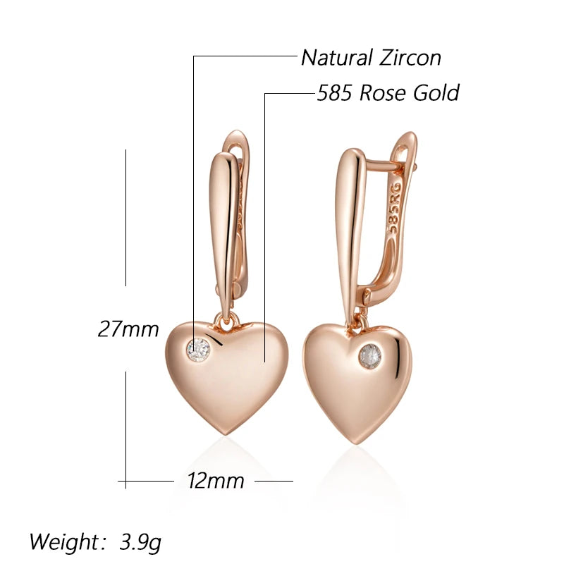 Luxury Heart Drop Earrings