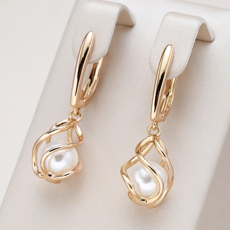 Luxury  Rose Gold Drop Earrings