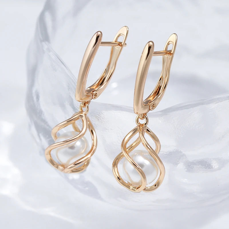 Luxury  Rose Gold Drop Earrings