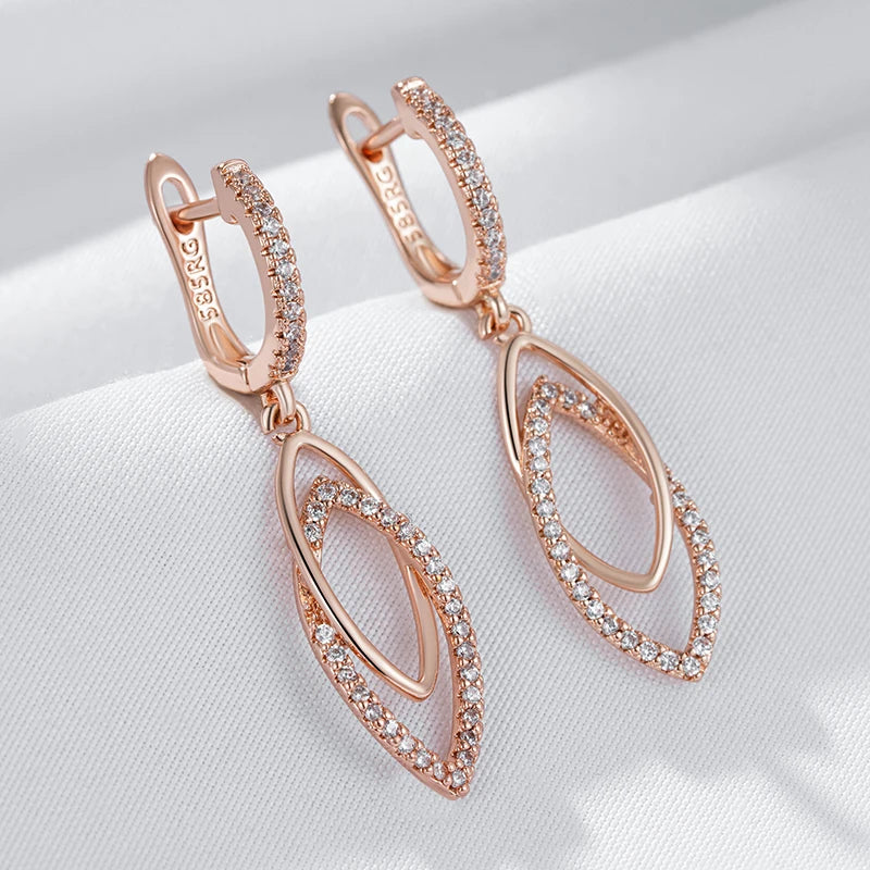 Design Shiny Natural Zircon Women Drop Earrings