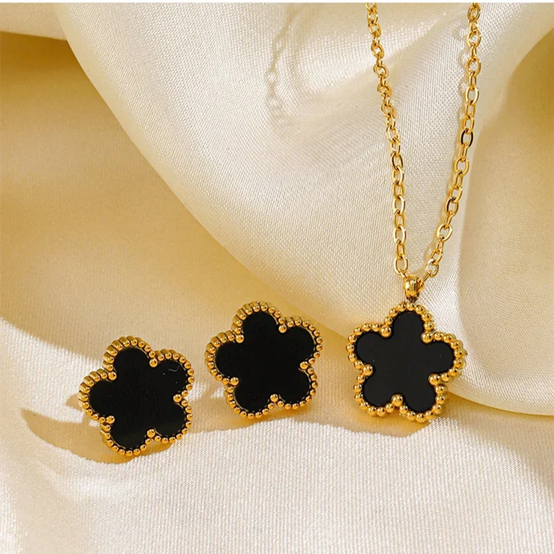 Lucky Five-petal Flower Clover Party Jewelry set