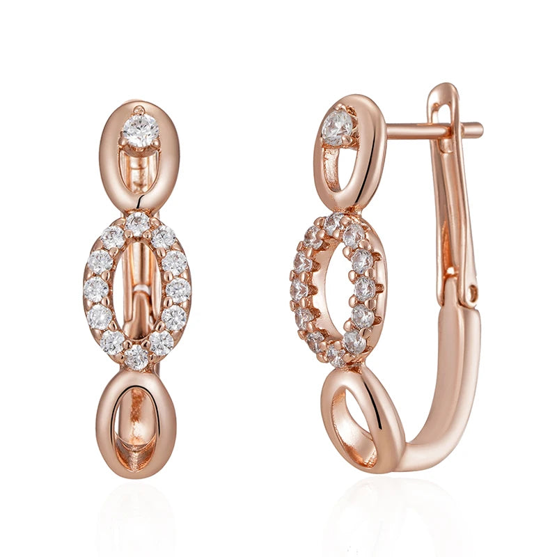 Rose Gold Color Drop Earrings