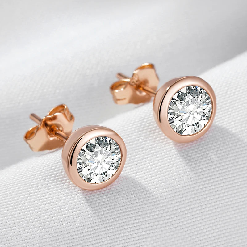 Natural Zircon Stud Earrings