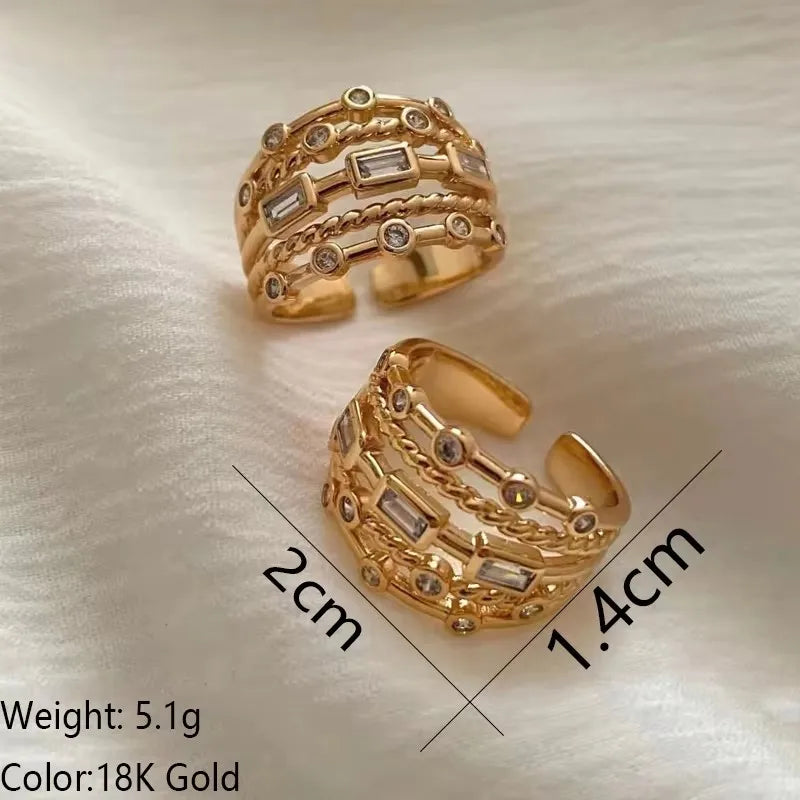 Stainless Steel 18 K Gold Plated Sun Rings