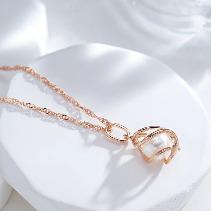 Luxury 585 Rose Gold Pendant Necklace