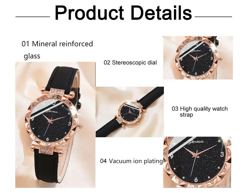 Womens Watches 5Pcs Set