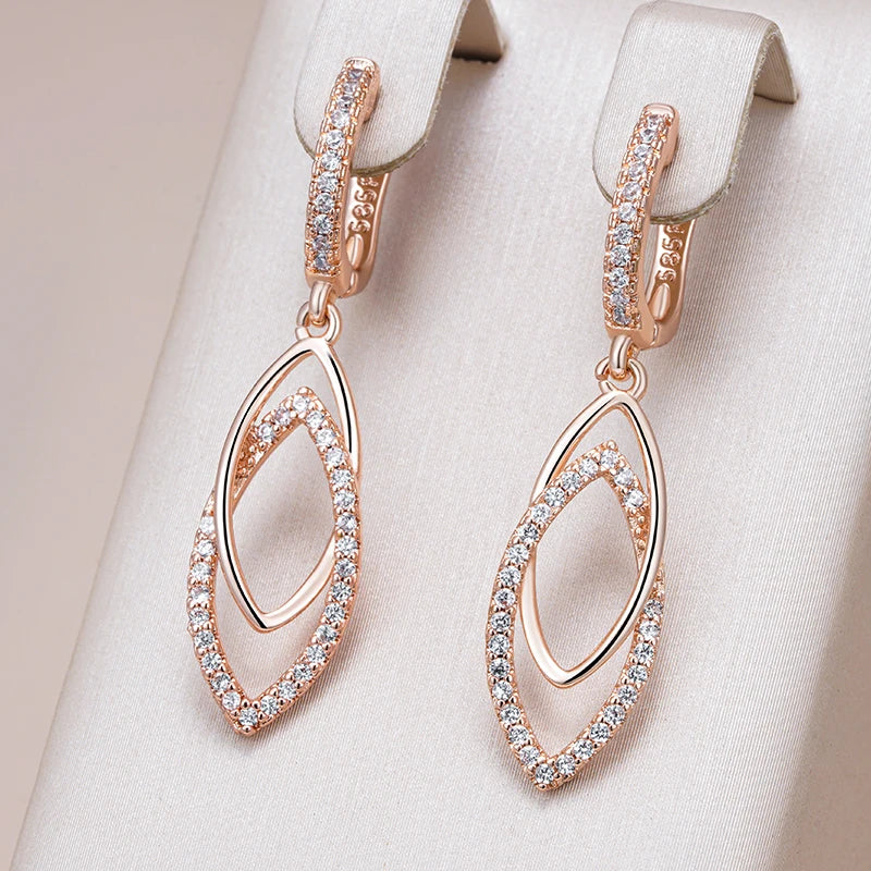 Design Shiny Natural Zircon Women Drop Earrings