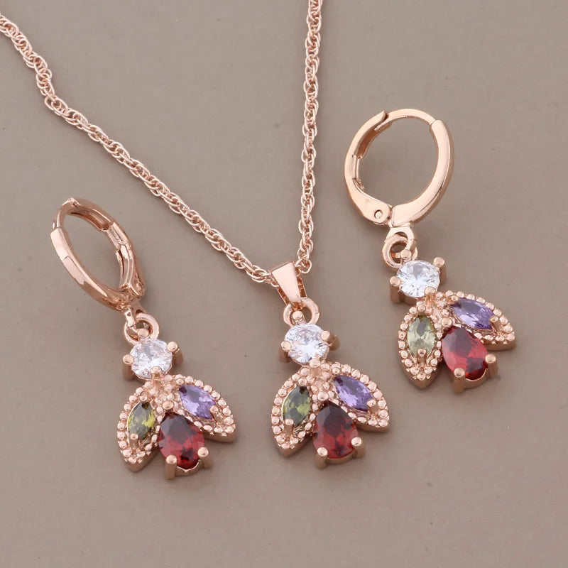 High Quality Rose Gold Color Jewelry Set