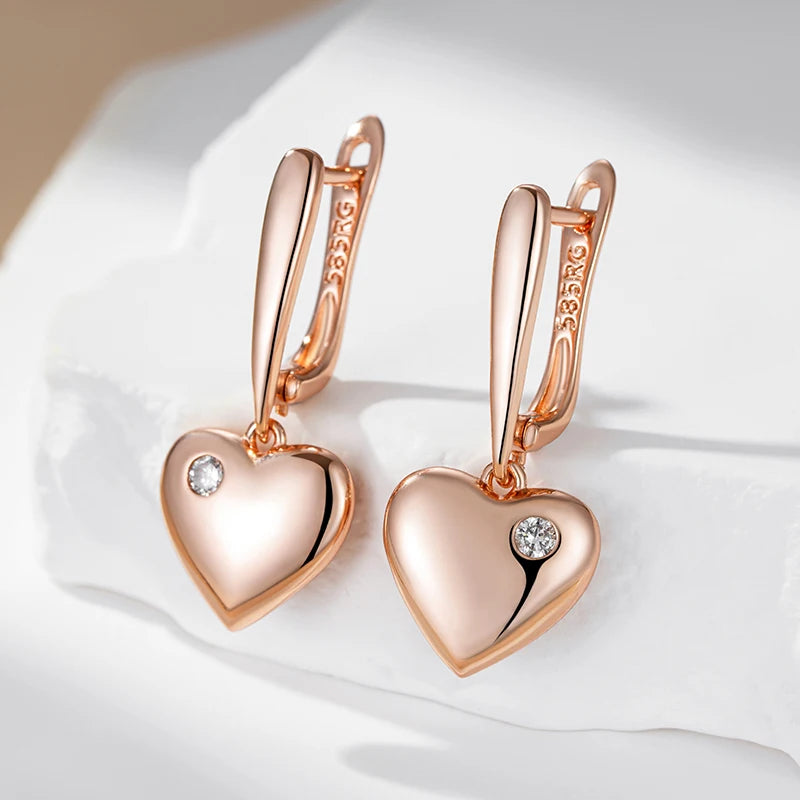 Luxury Heart Drop Earrings