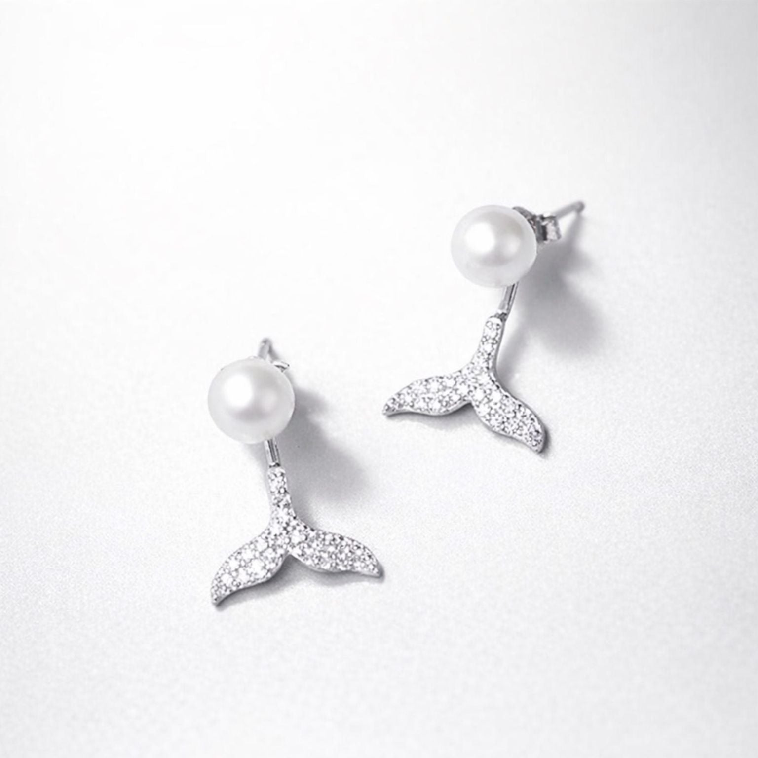 Mermaid Tail Pearl Stud Earrings